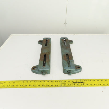 Cast Iron 254T Adjustable Pulley Motor Frame Base Heavy Duty17-1/2" OAL Set Of 2