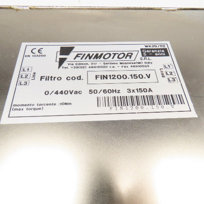 Fin Motor FIN1200.150.V 0/440V 50/60Hz 3x150A 3 Phase Line Filter