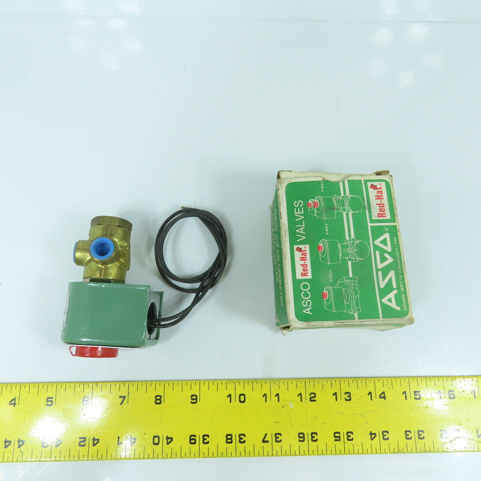 Asco 8320A184 Air, Gas, Water Solenoid Valve 120V 10.5W 1/4" NPT 150PSI 3-Way