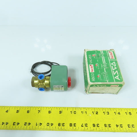 Asco 8320A184 Air, Gas, Water Solenoid Valve 120V 10.5W 1/4" NPT 150PSI 3-Way