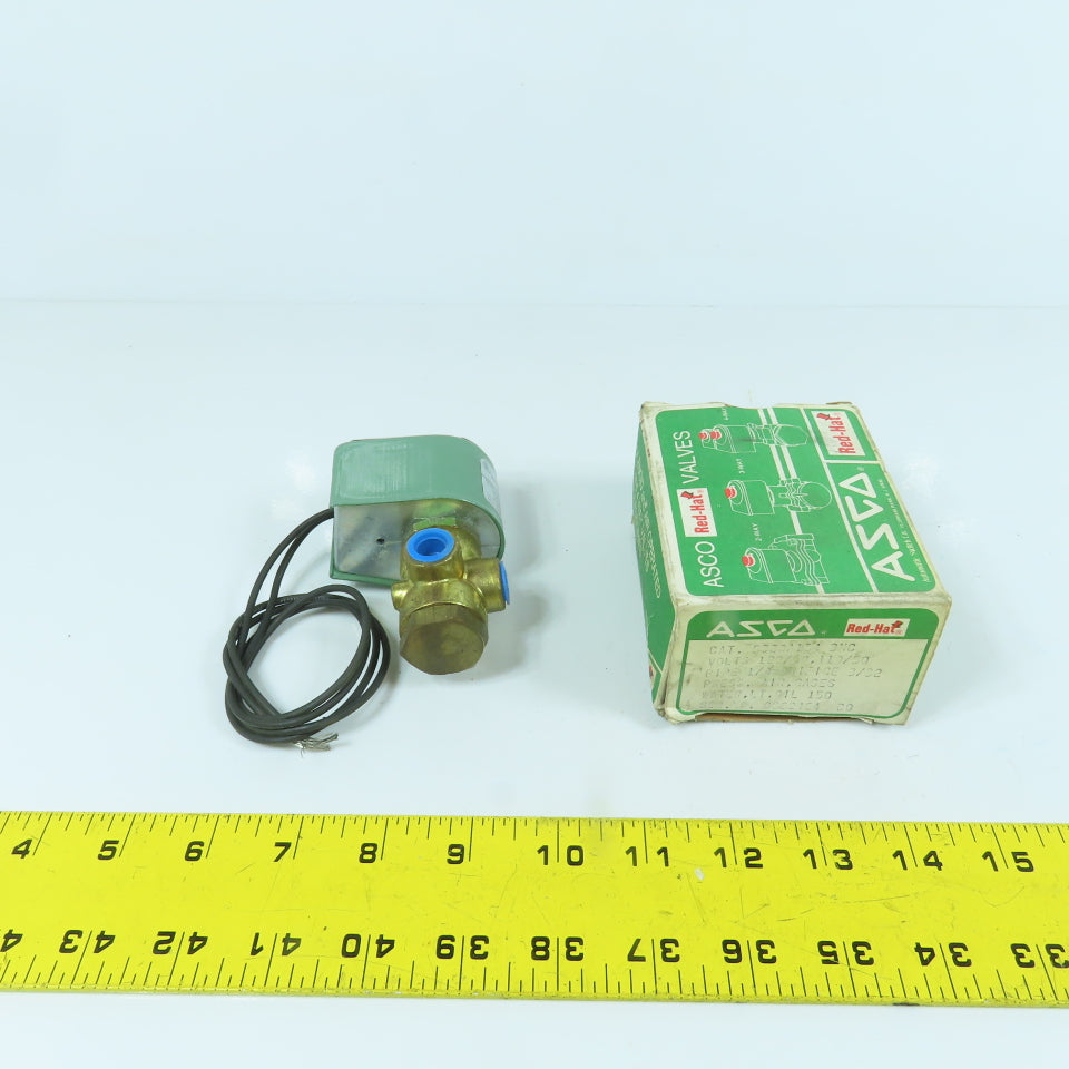 Asco 8320A184 Air, Gas, Water Solenoid Valve 120V 10.5W 1/4" NPT 150PSI 3-Way