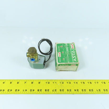 Asco 8320A184 Air, Gas, Water Solenoid Valve 120V 10.5W 1/4" NPT 150PSI 3-Way