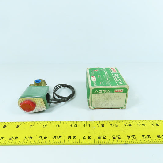 Asco 8320A184 Air, Gas, Water Solenoid Valve 120V 10.5W 1/4" NPT 150PSI 3-Way