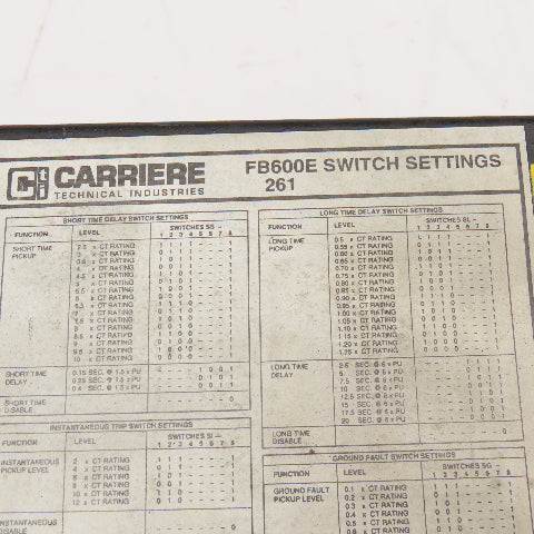 Carriere FB600E Static Relay Switch