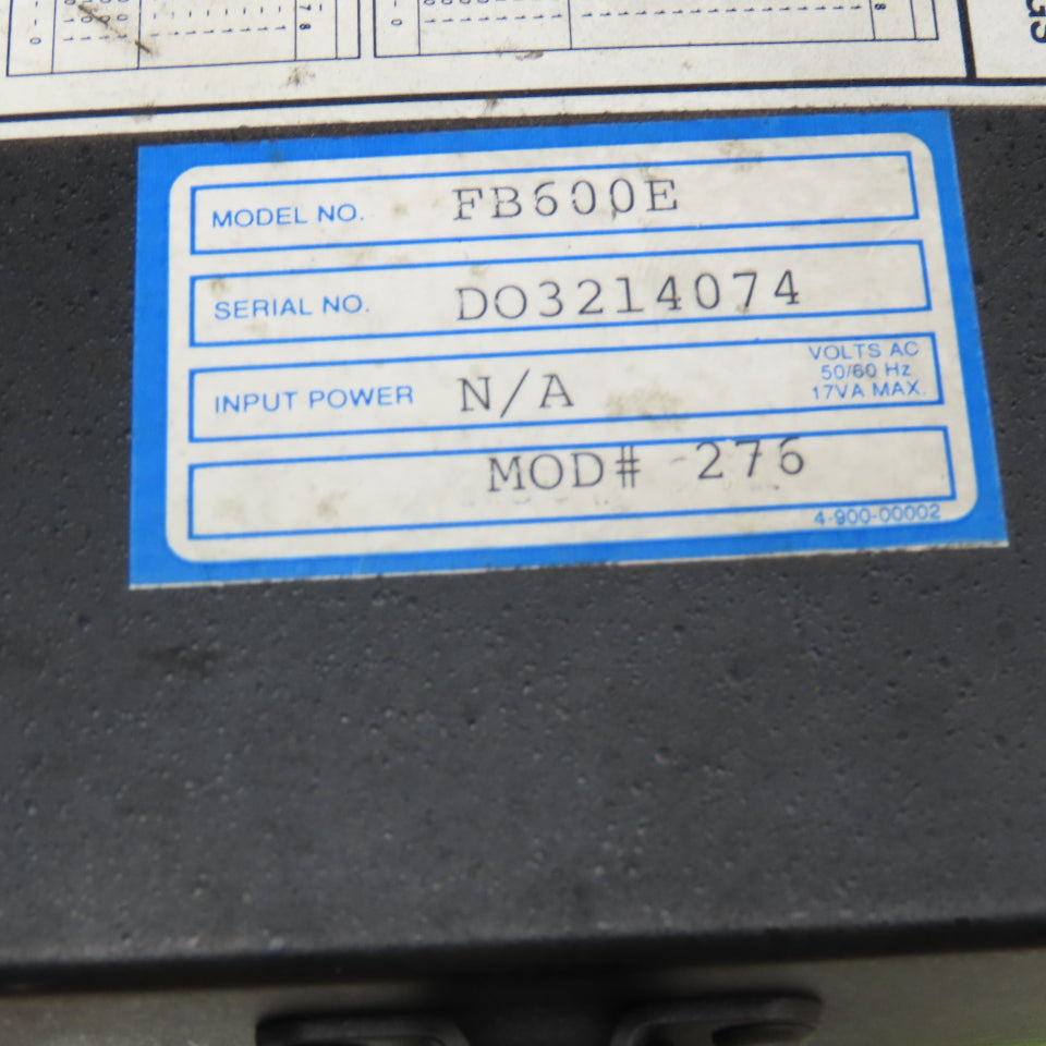 Carriere FB600E Model 276 Static Relay Switch