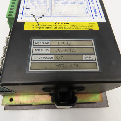 Multlin FB600E Model 276 Static Relay Switch W/ FB600 Power Input Board