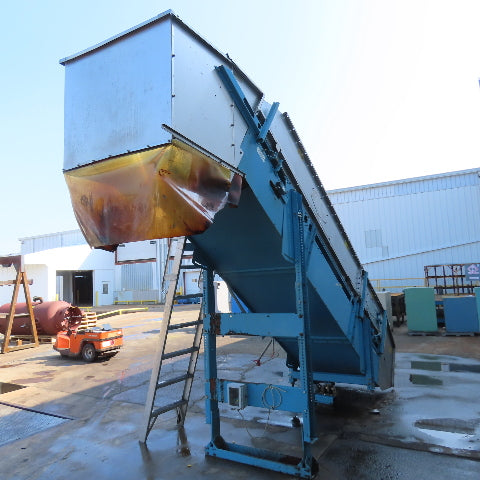 Milnor CONW304H 36" x 200" OAL Cleated Incline Batch Conveyor 480V 98" Disch.