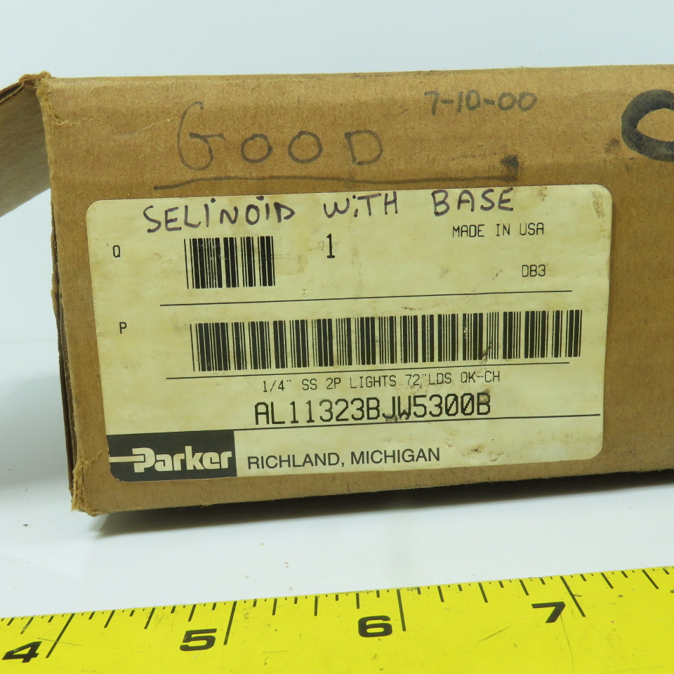 Parker AL11323BJW5300B K142171 Single Solenoid Pneumatic Valve 120V Coil 150 PSI