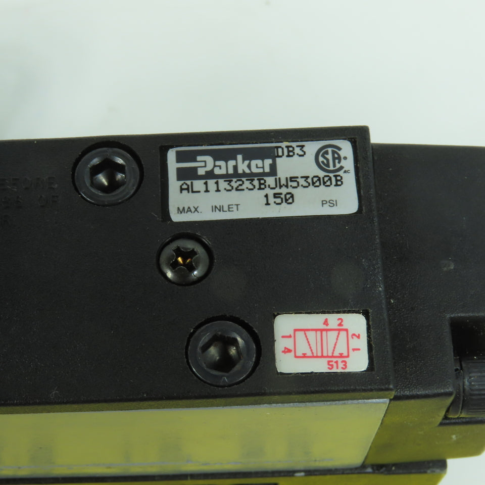 Parker AL11323BJW5300B K142171 Single Solenoid Pneumatic Valve 120V Coil 150 PSI