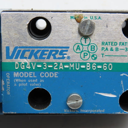 Vickers DG4V-3-2A-MU-B6-60 4 Way Hydraulic Directional Valve 110V Coil