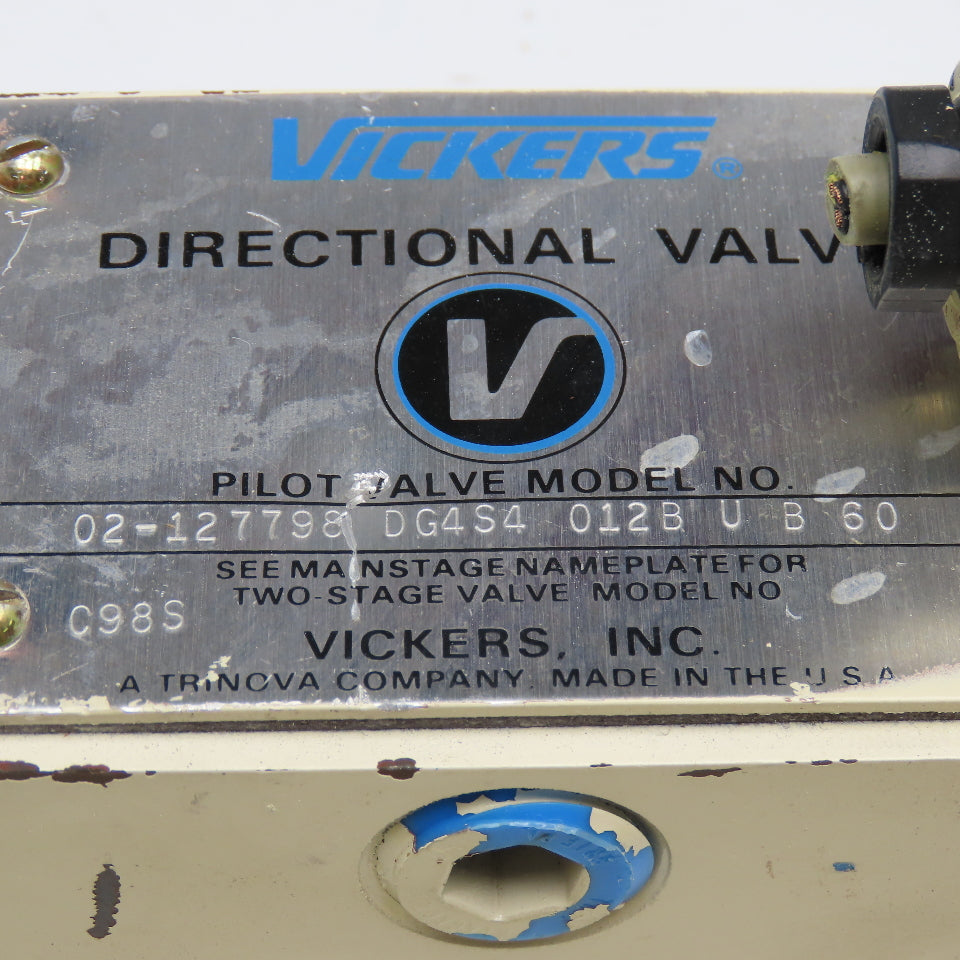 Vickers DG4S4 012B U B 60 Hydraulic Single Solenoid Directional Valve 110V