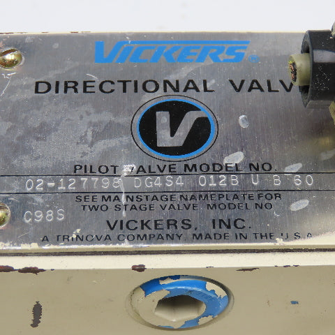 Vickers DG4S4 012B U B 60 Hydraulic Single Solenoid Directional Valve 110V