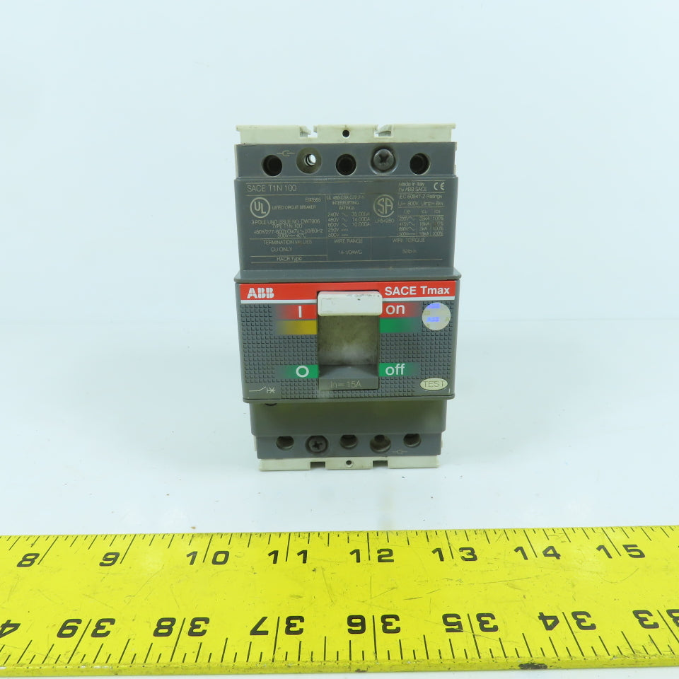 ABB SACE T1N 100 SACE TMAX 15A Circuit Breaker 3-Pole 600V