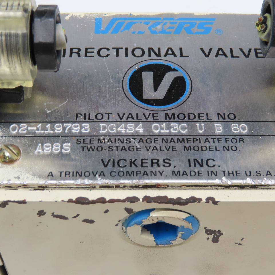 Vickers DG4S4 013C U B 60 Hydraulic Single Solenoid Directional Valve 110V