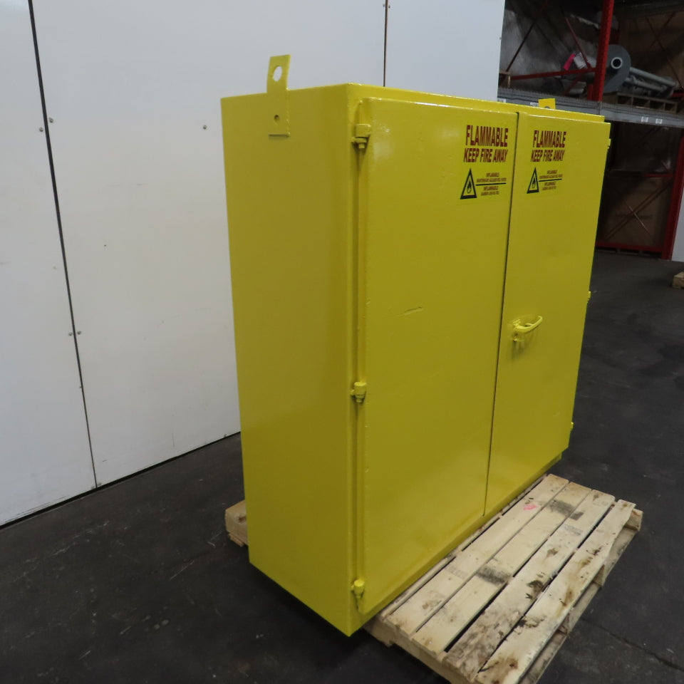 60 Gallon Heavy Duty 2-Door Flammable Storage Safety Cabinet 56" x 18-1/2" x 58"