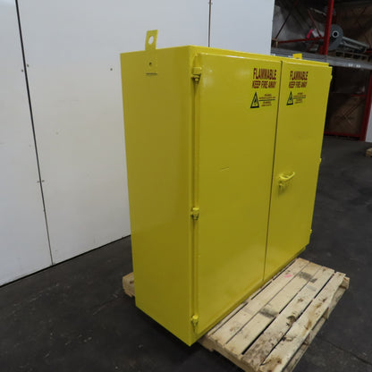 60 Gallon Heavy Duty 2-Door Flammable Storage Safety Cabinet 56" x 18-1/2" x 58"