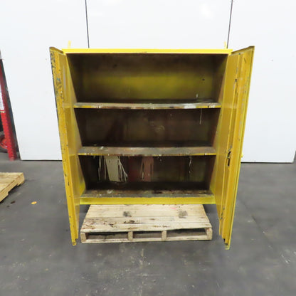 60 Gallon Heavy Duty 2-Door Flammable Storage Safety Cabinet 56" x 18-1/2" x 58"