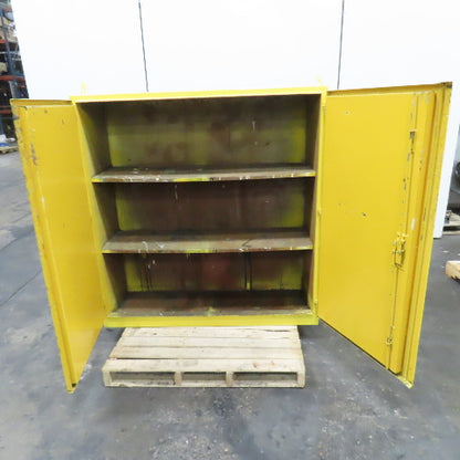 60 Gallon Heavy Duty 2-Door Flammable Storage Safety Cabinet 56" x 18-1/2" x 58"