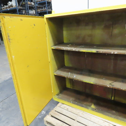 60 Gallon Heavy Duty 2-Door Flammable Storage Safety Cabinet 56" x 18-1/2" x 58"