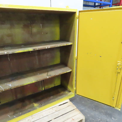60 Gallon Heavy Duty 2-Door Flammable Storage Safety Cabinet 56" x 18-1/2" x 58"