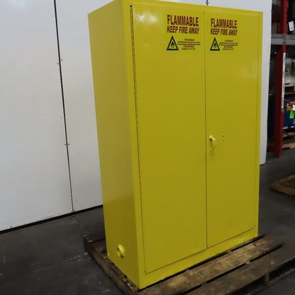 45 Gallon Flammable Storage Cabinet No Shelf 43"x 18" x 65" Tall