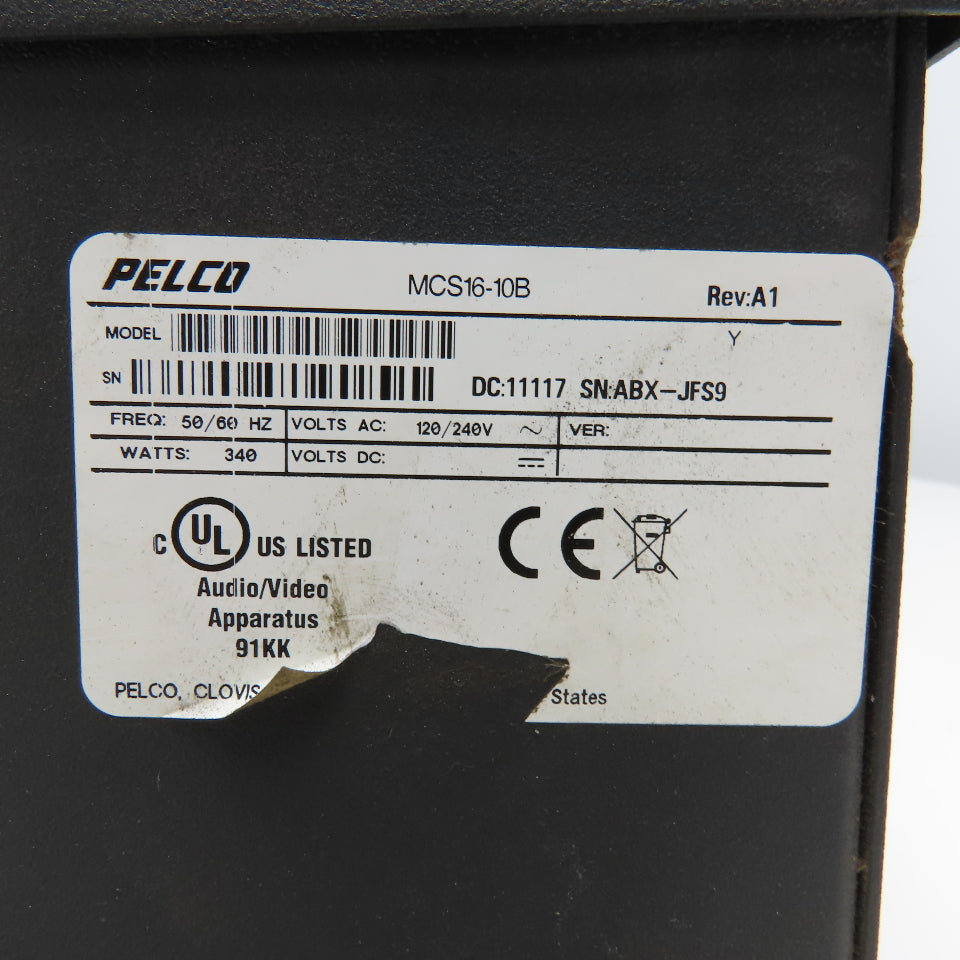 Pelco MCS16-10B 120/240V 340W Master Power Supply