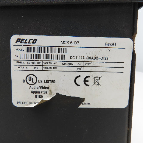 Pelco MCS16-10B 120/240V 340W Master Power Supply