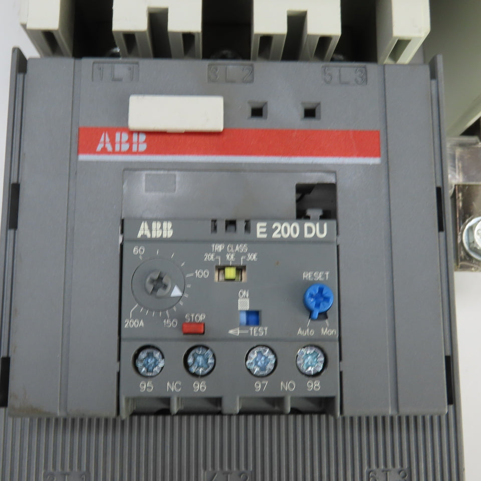 ABB A145-30 125HP 600V Reversing Contactor 230A 120V Coils W/ E-200-DU Overload