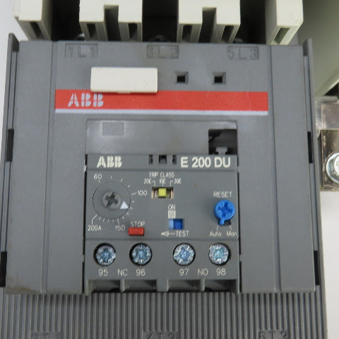 ABB A145-30 125HP 600V Reversing Contactor 230A 120V Coils W/ E-200-DU Overload