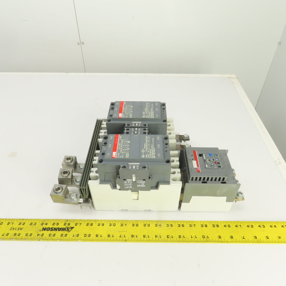 ABB A145-30 125HP 600V Reversing Contactor 230A 120V Coils W/ E-200-DU Overload