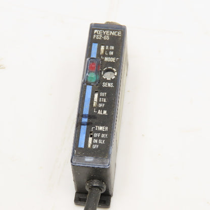 Keyence FS2-65 12-24V DC Fiber Optic Cable Amplifier
