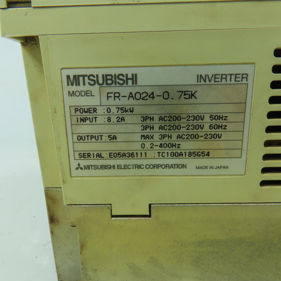 Mitsubishi FR-A024-0.75K Frequency Inverter 0.75kW 5A Output 200-230V 3PH