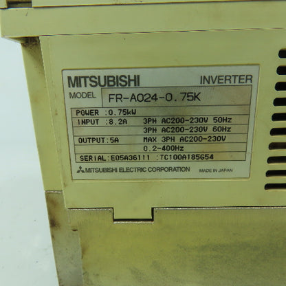 Mitsubishi FR-A024-0.75K Frequency Inverter 0.75kW 5A Output 200-230V 3PH