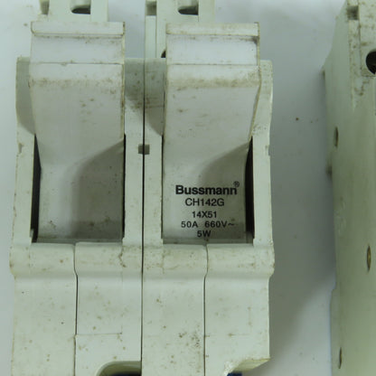 Bussman CH142G 50A Double Fuse Holder 660V AC Lot Of 5