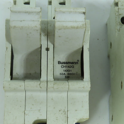 Bussman CH142G 50A Double Fuse Holder 660V AC Lot Of 5