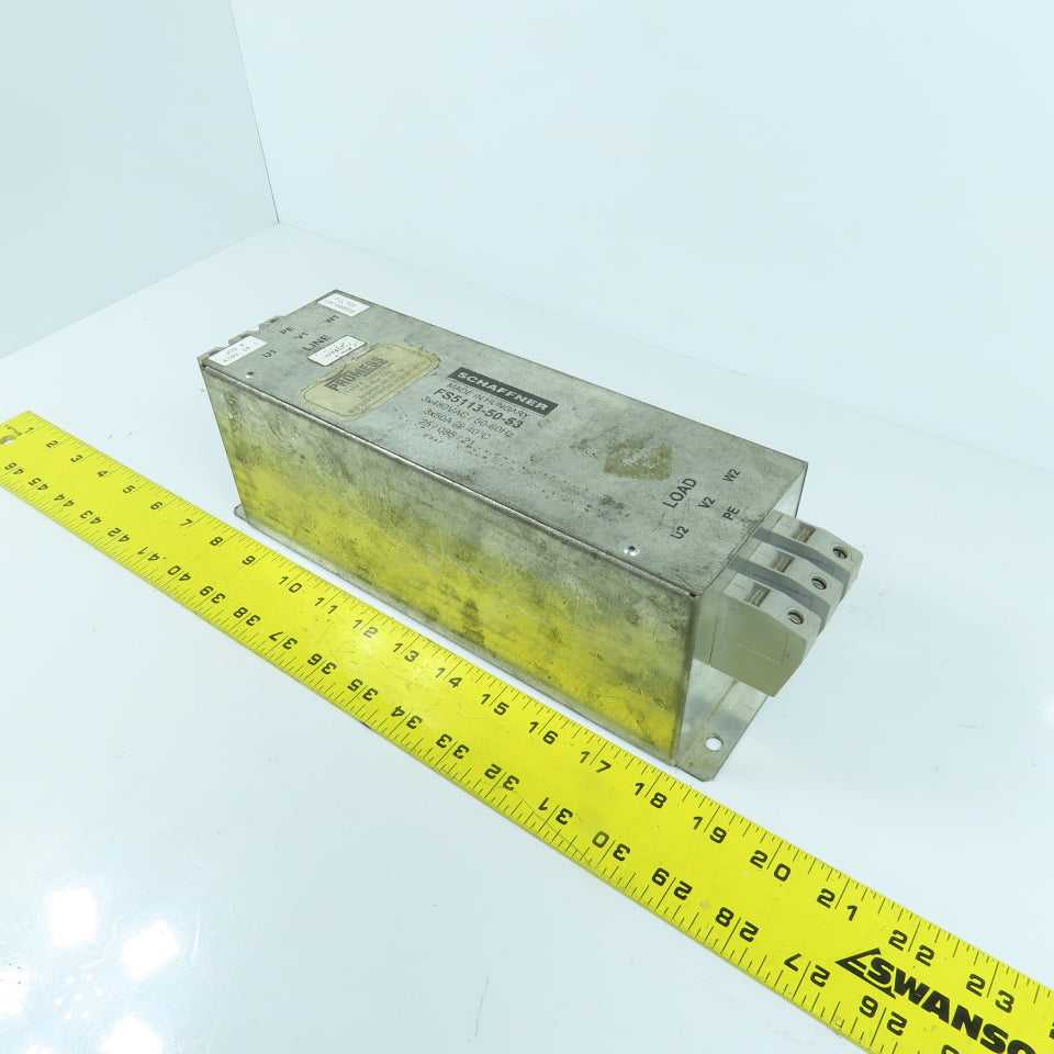 Schaffner FS5113-50-53 Inline Noise Filter 3x480VAC 50/60HZ 3x50A