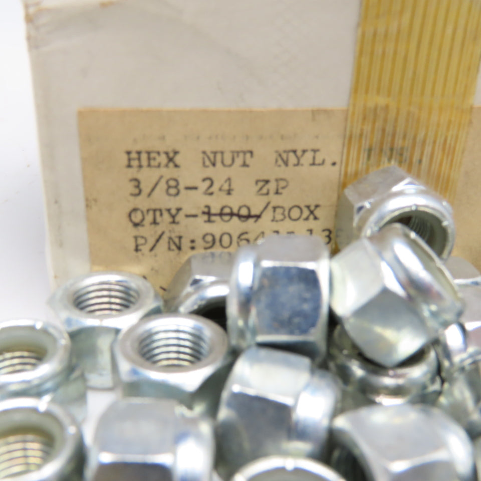 3/8"-24 Nylon Insert Hex Lock Nut Fine Thread Lot Of 100