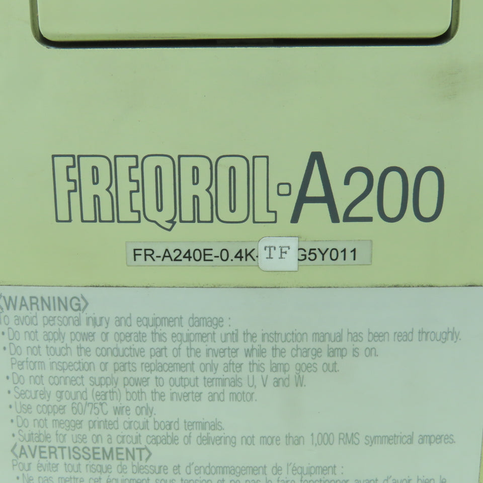 Mitsubishi FR-A240E-0.4K-TF Freqrol-A200 Inverter Drive 380-480V 1HP