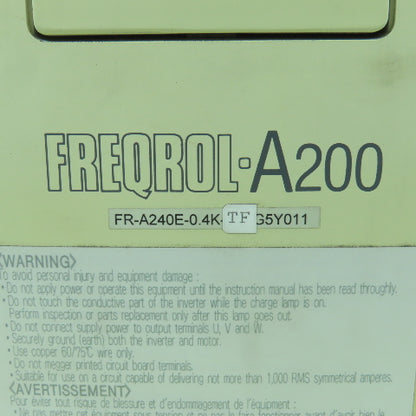 Mitsubishi FR-A240E-0.4K-TF Freqrol-A200 Inverter Drive 380-480V 1HP