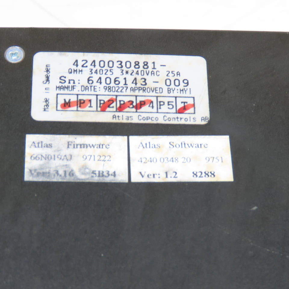 Atlas Copco 4240 0308 81 QMM 340 25 Controller Drive 240VAC 25A