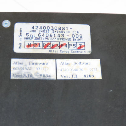 Atlas Copco 4240 0308 81 QMM 340 25 Controller Drive 240VAC 25A