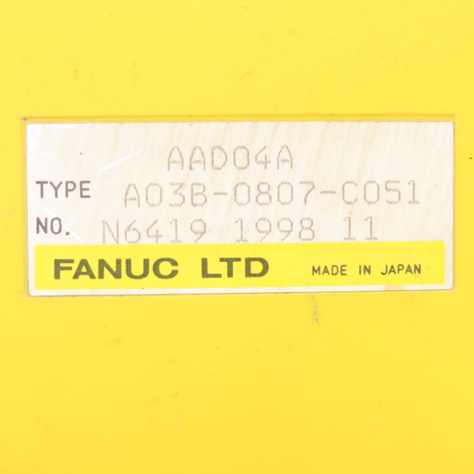 Fanuc A03B-0807-C051 Input Module Incomplete