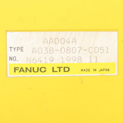 Fanuc A03B-0807-C051 Input Module Incomplete