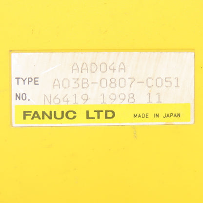 Fanuc A03B-0807-C051 Input Module Incomplete