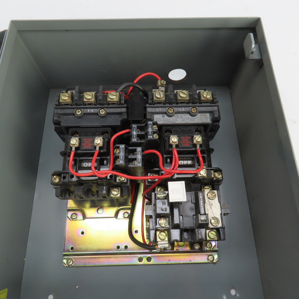 Allen Bradley 505-AAXD-3-104 Size 0 Reversing Contactor 120V Coil 2HP W/Overload