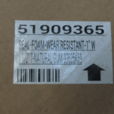 1"W x 1/2"T x 50'L Wear-Resistant Natural Gum Foam Self Adhesive Back