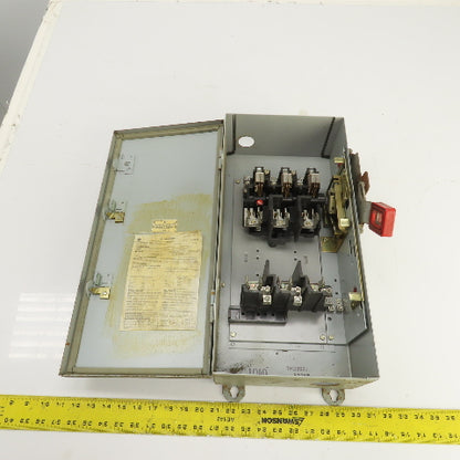 GE TH3362J Fusible Heavy Duty 60A Safety Disconnect Switch 600VAC 250VDC