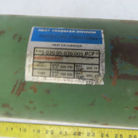 American Standard 5-030-05-036-005 Brass Shell & Tube Heat Exchanger 5" x 36"