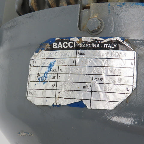 P. Bacci FC132MFECC 7/10HP AC Electric Motor 1640/3360RPM 380V 3PH 60HZ W/Brake