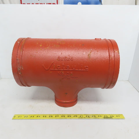 Victaulic No. 25 8x8x4 Reducing Tee Grooved End Ductile Iron Fitting